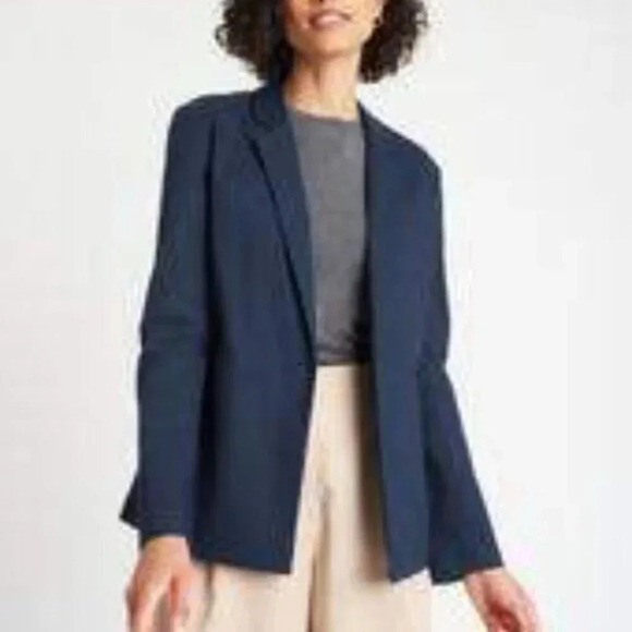 Kit And  Ace Ride Blazer One Button Jacket Navy Blue Stretch 6 - Picture 1 of 11